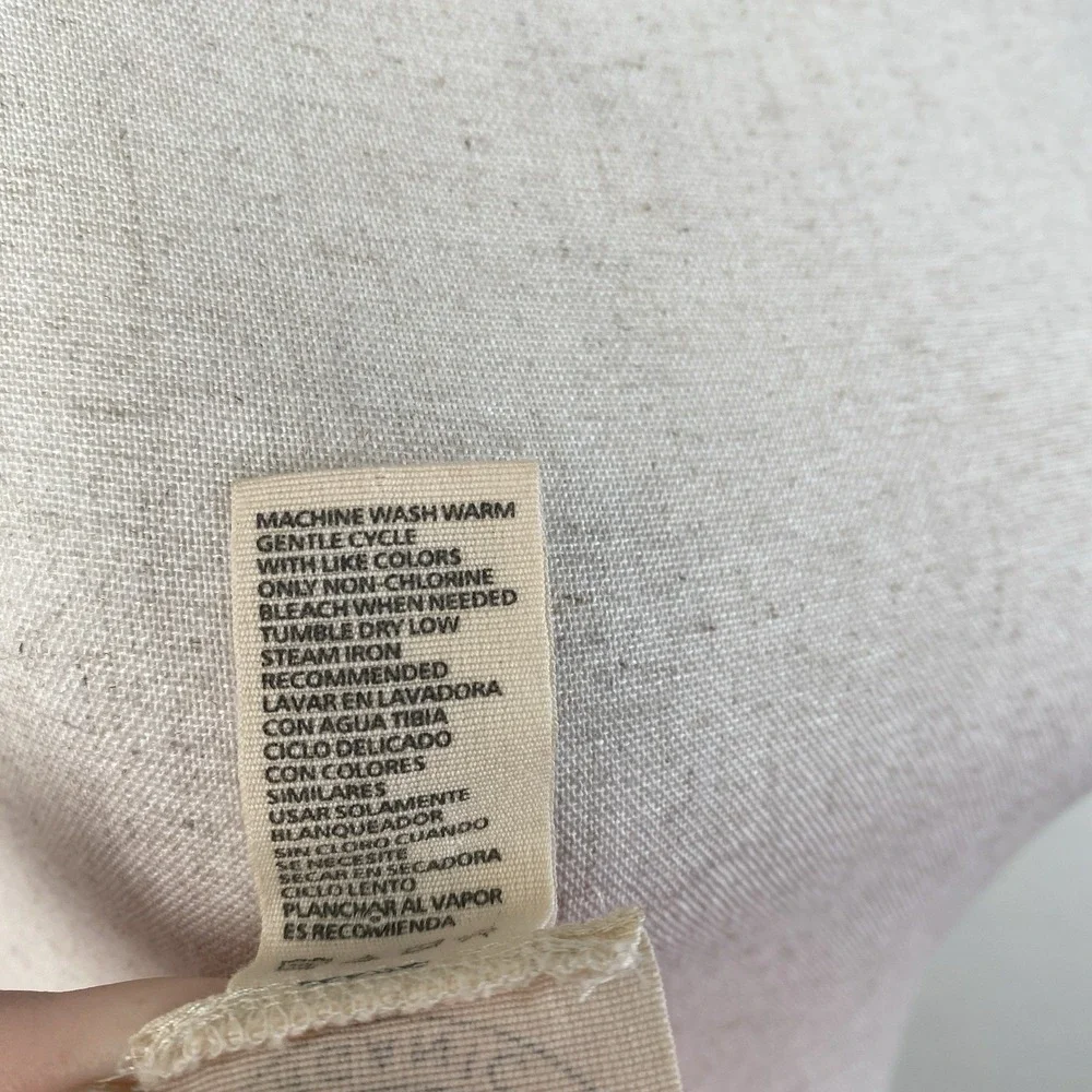 Chaus L Organic Linen Utility Shirt Belted Orange Boyfriend Coastal Lagenlook